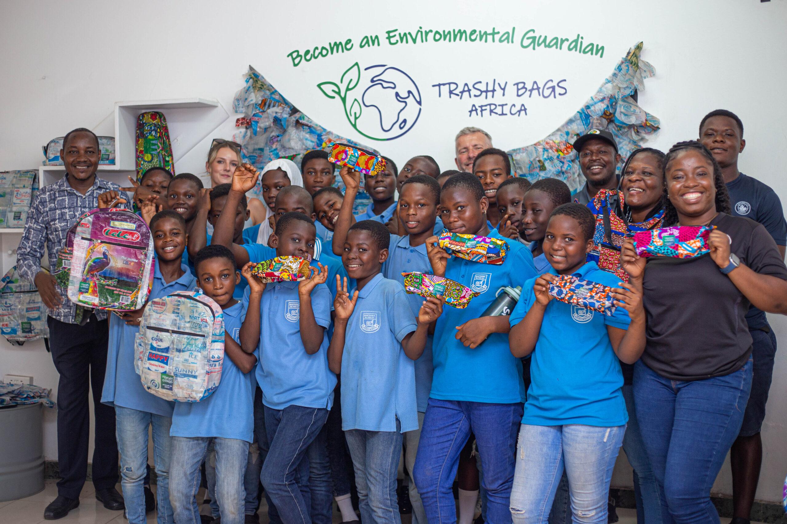 Baatsona School visit Trashy Bags